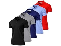 6Pk Mens Short Sleeve Performance Polos