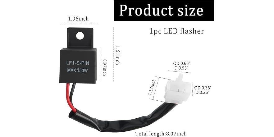 Flasher Module 2 Pin 12V LED Flasher Relay 2-Pin