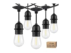 Lakumu Outdoor String Lights,96FT,Black