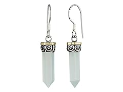 Green Quartz Crystal Earrings