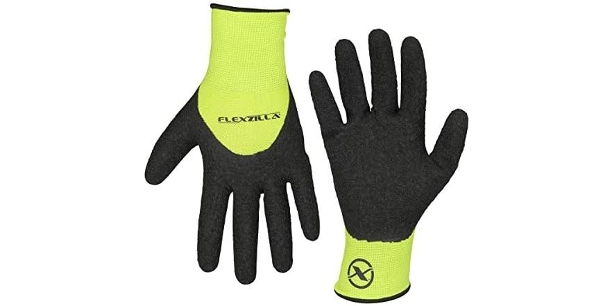 Flexzilla Gartenhandschuhe Mit Crinkle Latex – Größe L, Grau/grün