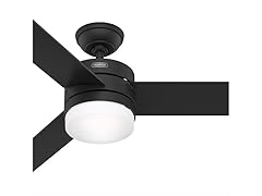 Hunter Fan 54" w/ Light Kit and Remote- Black