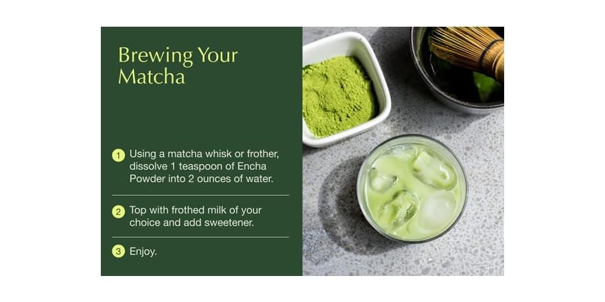 Encha Latte Grade First Harvest Organic Matcha Green Tea Powder