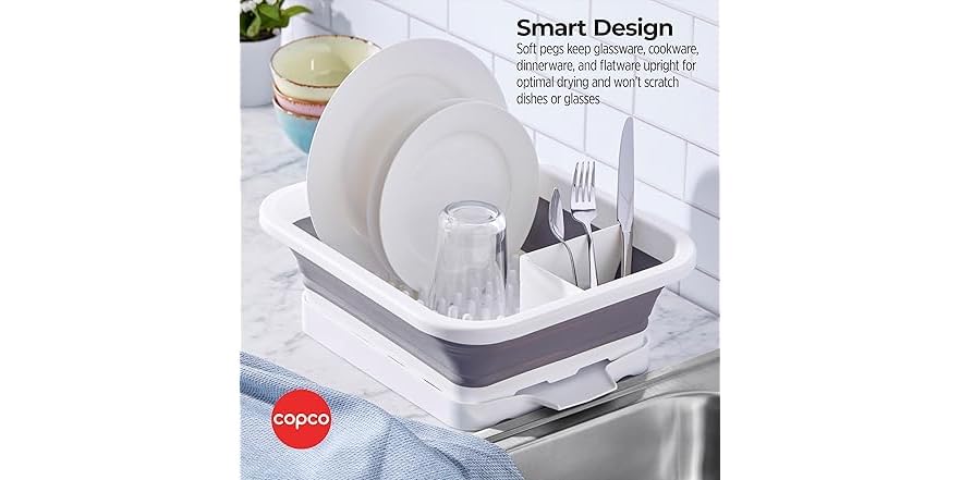 Collapsibe Plate Rack Copco White Collapsible Dish Rack