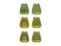 Jubilee Stoneware Pinch Bowls, Ribbit