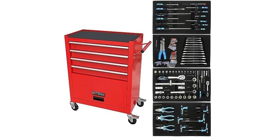 4-Drawers Rolling Tool Chest Tool Sets