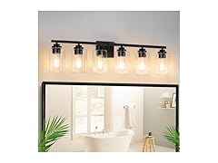 VerRon 6-Light Bathroom Light Fixtures, 38" Modern