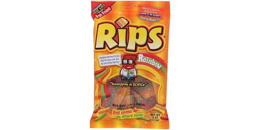 Rips Rainbow Bite Size Sugar Candy, 4 Oz