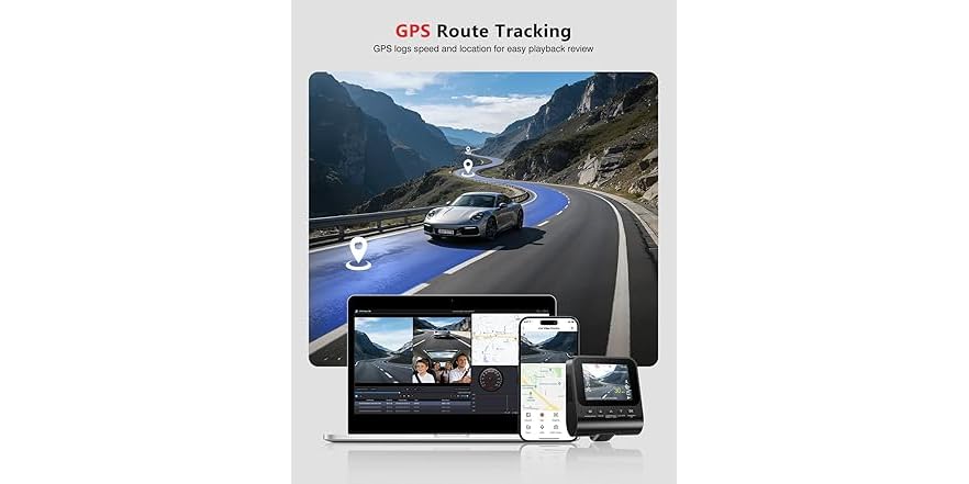 Jzones 4K Dash Cam Front and Rear, HDR Night Vision Dash Camera w/ 64GB Card $39.99