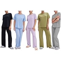 6-Pack Talmont Womens Silky Short Sleeve Lounge Pajama Sets (Various Size)