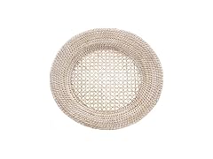 KOUBOO Round Rattan Charger Plate, White Wash (Pack of 2)