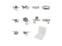 Qoyapow 10pcs Crochet Ring for Fingure