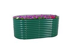 Sunnydaze 62.5-Inch Oval Raised Garden Bed