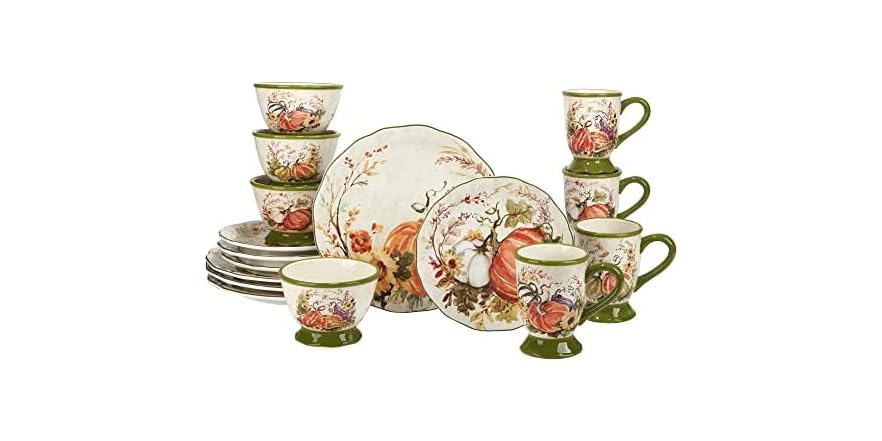 Harvest Morning 16-Piece Ceramic Dinnerware Set