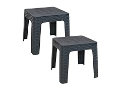 Sunnydaze Decor RBW-075-2PK 2 Gray Side Tables Grey