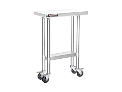 DuraSteel 24x12 SS Rolling Work Table