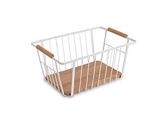 Smart Design Wood and Steel Wire Basket
