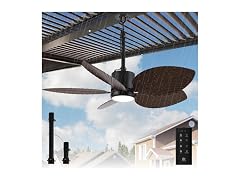 Parrot Uncle 42 Inch Outdoor Palm Leaf Ceiling Fan