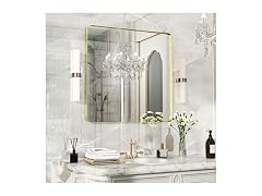 Fun Memories Gold Bathroom Mirror 32x32