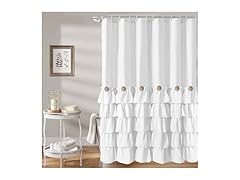 Seasonwood White Ruffle Shower Curtain