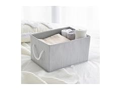 Sukkiri Homu 2-Pack Fabric Storage Baskets Grey