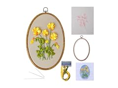 GORGECRAFT Flower Embroidery Kit 3D Floral Stamped Pattern