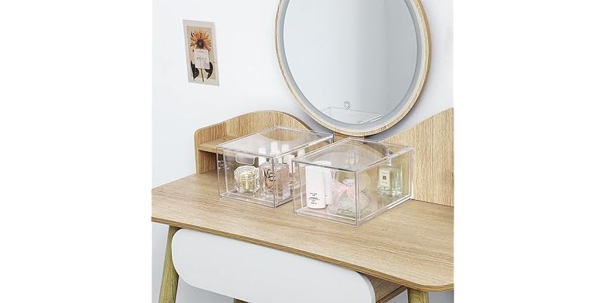 2 Pack Stackable Makeup Organizer Storage
