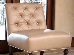 Monica Pedersen Camel Tufted Leather Chair