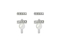 AllSaints Women's Nellie Pearl Bar Huggie Set