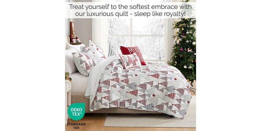 Southshore Fine Linens Merrytown Christmas 6PC Quilt Set
