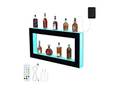 48'' LED Lighted Liquor Bottle Shelf, 2 Tier 