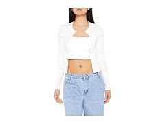Forever 21 Women Mixed Knit Cardigan Sweater