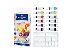 Faber-Castell Watercolor Paint Set - 12 Liquid Paint Tubes