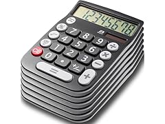 8 Digit Dual Powered Calculator 6 Pack