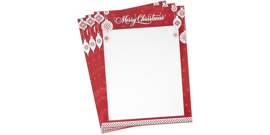 Hallmark Holiday Letterhead, 60 Sheets