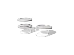 6-Piece Glass Food Storage Containers Set Grey