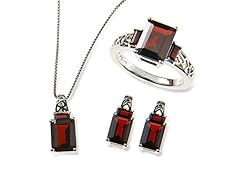 Sterling Silver & Garnet Jewelry Set