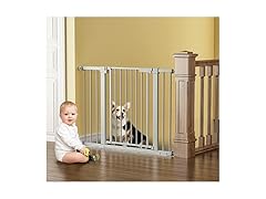 Dog Gate for The House 27-43", BabyBond Baby Gate for Stairs, Extra Wide Baby Gates for Doorway, Auto Close Safety Pet Gate, with Extenders and Hardware/Pressure Mounting Kit (Gray) (Open Box)