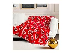 Juicy Couture Candy Cane Hearts Plush 50" x 70" Blanket