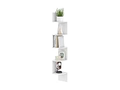 5-Layer White Wall Mounted Corner Stand