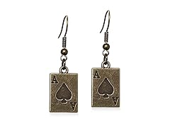 Ace Playing Cards Dangle Stud Earrings
