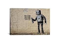Coney Island Barcode Robot by Banksy Canvas Print
