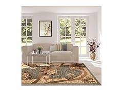 Superior Traditional Oversized Floral Border Rug