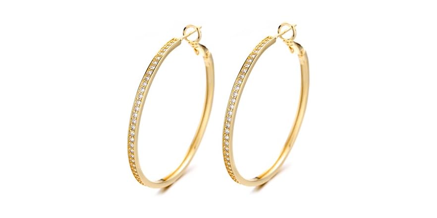 Crystal Hoops Gold main image 1