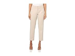 Halston Womens High Waisted Pintuck Pant