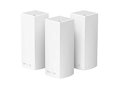 Linksys WHW0301 Velop Intelligent Mesh WiFi Router System: AC2200 Tri-Band, Network for Full-Speed Coverage, Computer Internet Wireless Routers Extender for Home (White, 3-Pack) (Renewed) (Open Box)