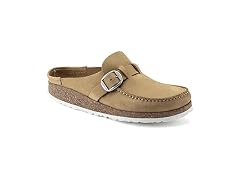 Birkenstock Womens Buckley Clog, Latte Cream Nubuck (40 EU)