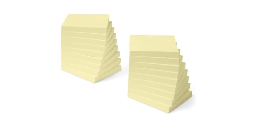 Amazon Basics Square Sticky Notes, 18 pack