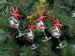 Wine Glass Sayings Ornaments - Set of 4