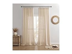 Joydeco Linen Curtains 96" Long 2 Panels